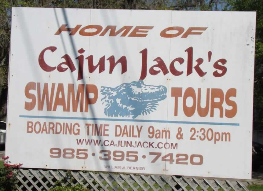 Home of Cajun Jack's Swamp Tours, Patterson, Louisiana