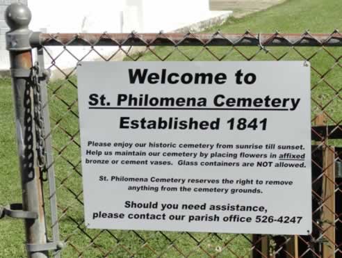 Welcome to St. Philomena Cemetery, established 1841