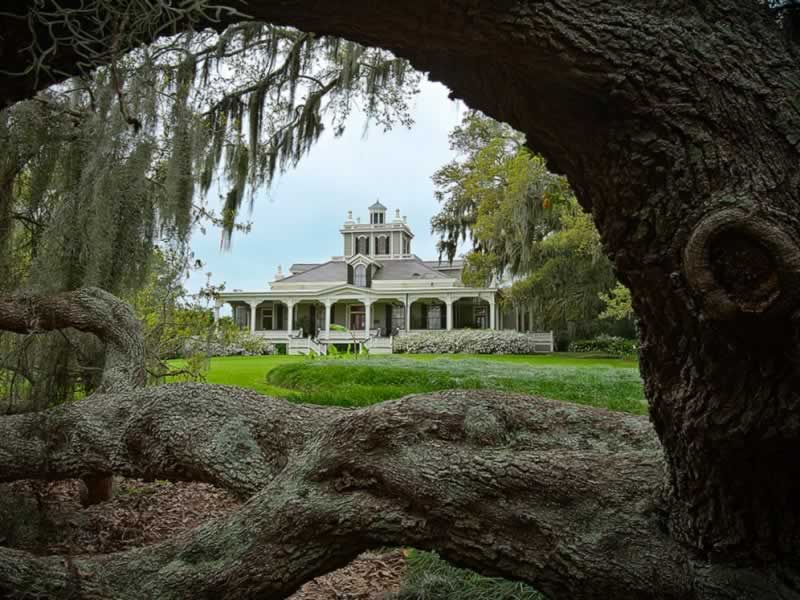 Joseph Jefferson Mansion at Jefferson Island, Louisiana, part of the Rip Van WInkle Gardens
