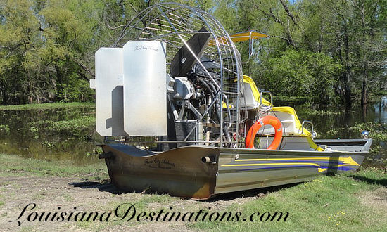 Airboat used in a Louisiana swamp tour 