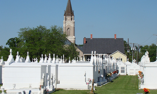 St. Philomena Catholic Church cemetery in Labadieville, Louisiana