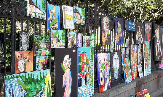 Local art for sale in the French Quarter in New Orleans