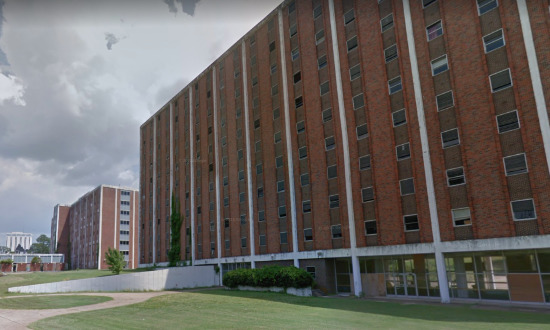 Front view of Neilson Hall and Caruthers Hall at Louisiana Tech prior to demolition in 2013