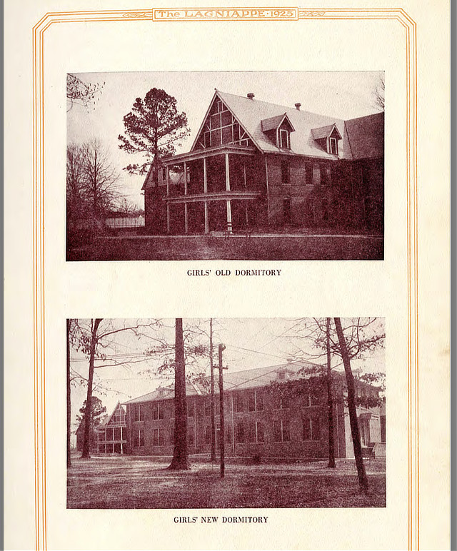 Old and New Girls' Dormitories at Louisiana Polytechnic Institute, Ruston, Louisiana, 1925
