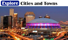 Explore Louisiana cities and towns, by geographic regions